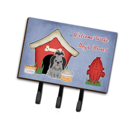 Carolines Treasures Dog House Collection Shih Tzu Black and Silver Leash or Key Holder BB2843TH68